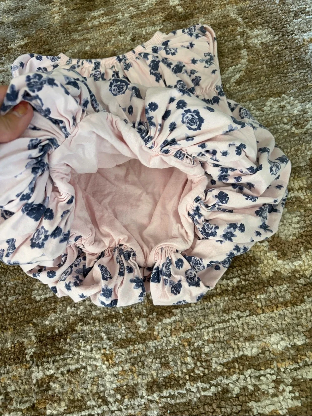 Burt's Bees Baby Pink Bubble dress with Navy Floral Print